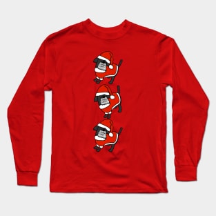 Cute Dogs Dressed as Santa at Christmas Long Sleeve T-Shirt